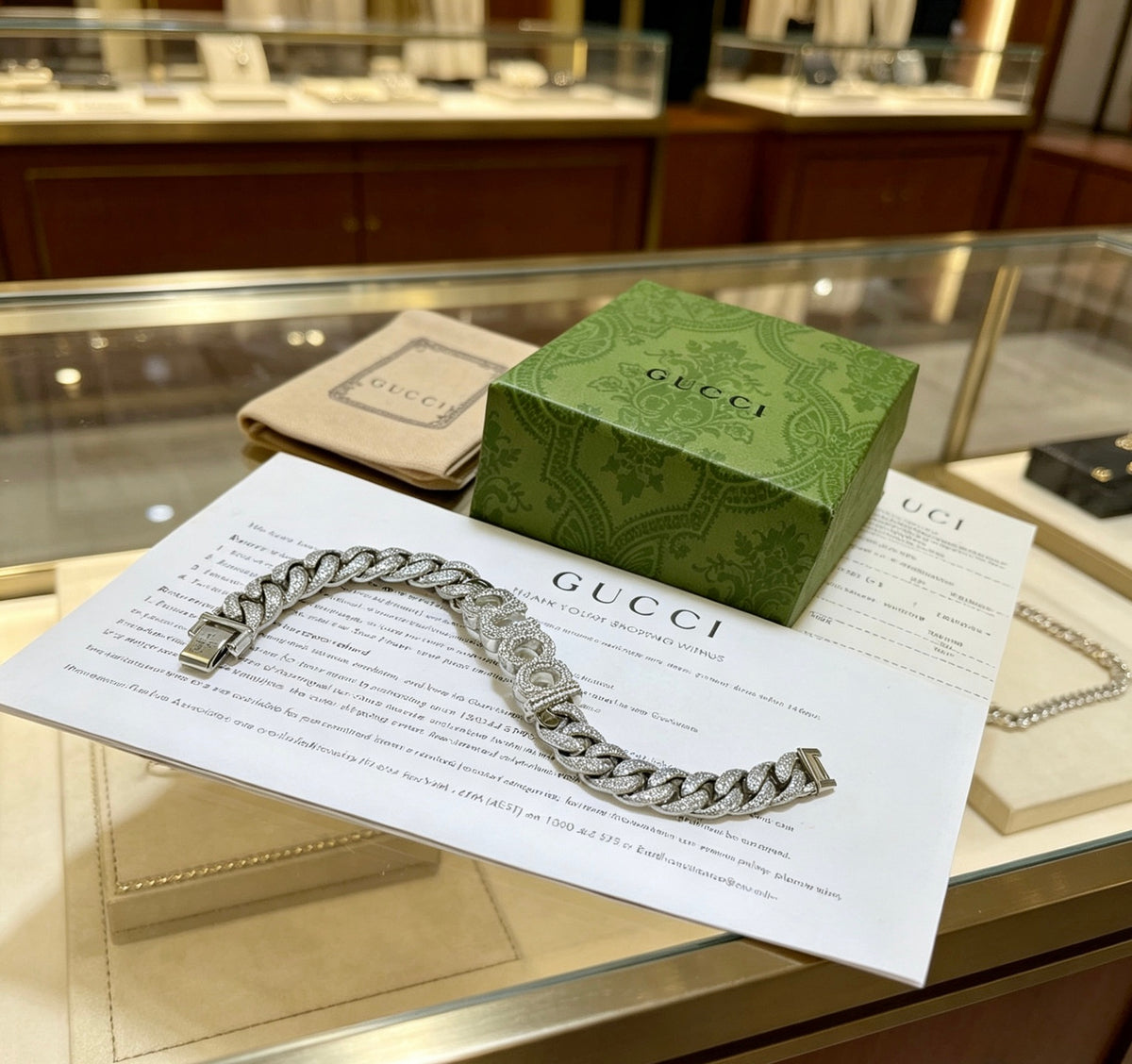 crystal inlaid Bracelet for men - alternate angle view 4