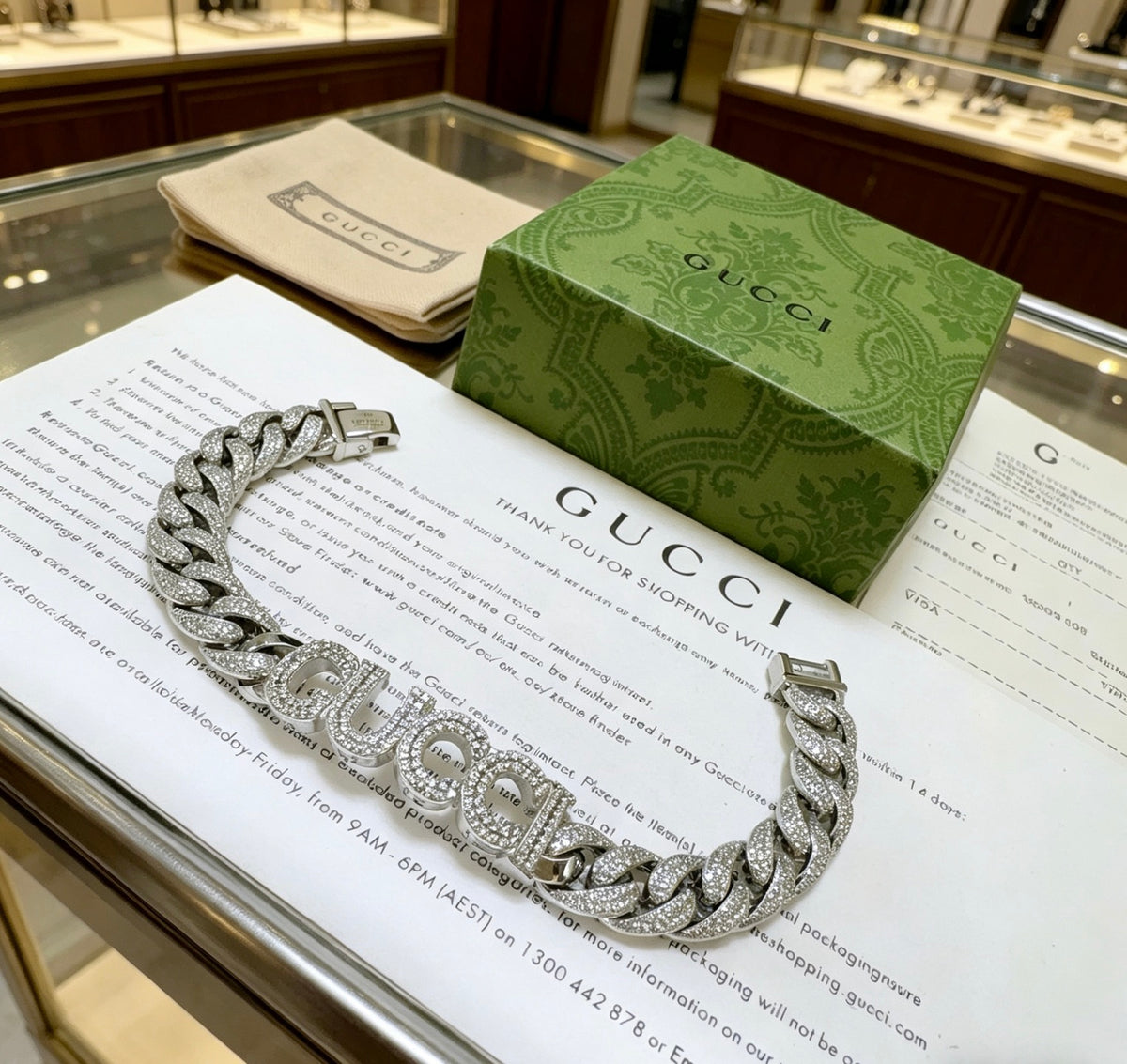 crystal inlaid Bracelet for men - alternate angle view 8
