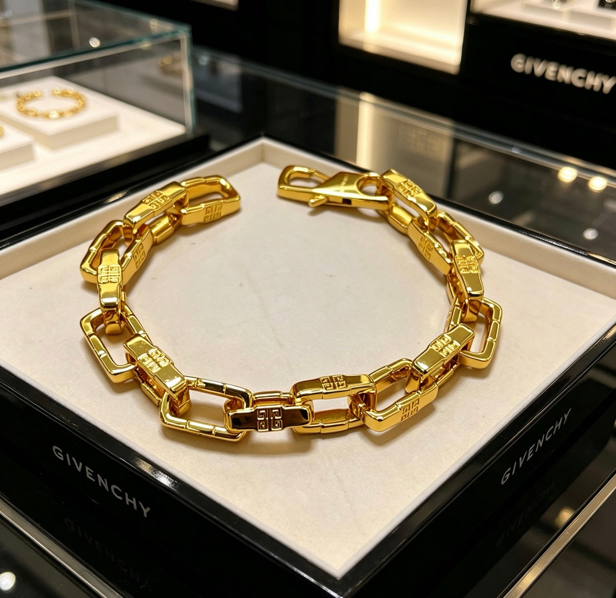 gold gold plated floral Bracelet for men - alternate angle view 4