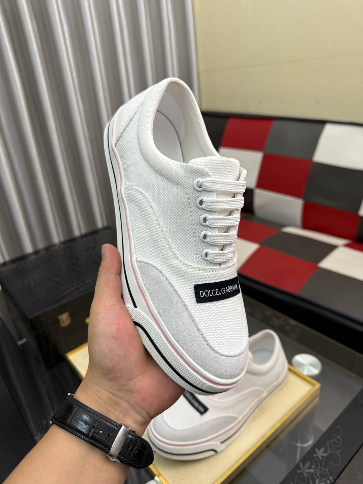 Dolce & Gabbana DG Silk Calfskin & Nubuck Casual Sneakers