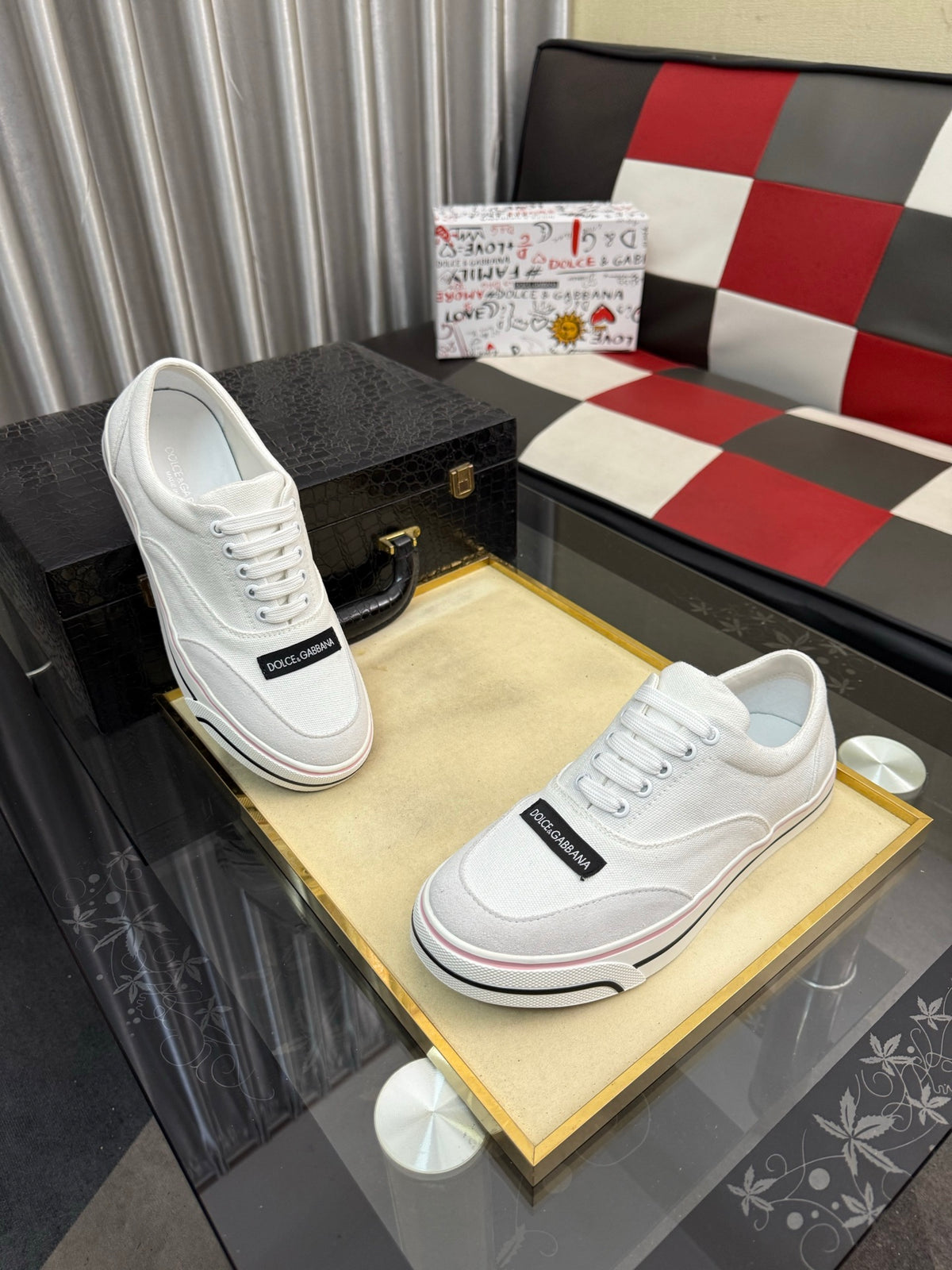 Dolce & Gabbana DG Silk Calfskin & Nubuck Casual Sneakers