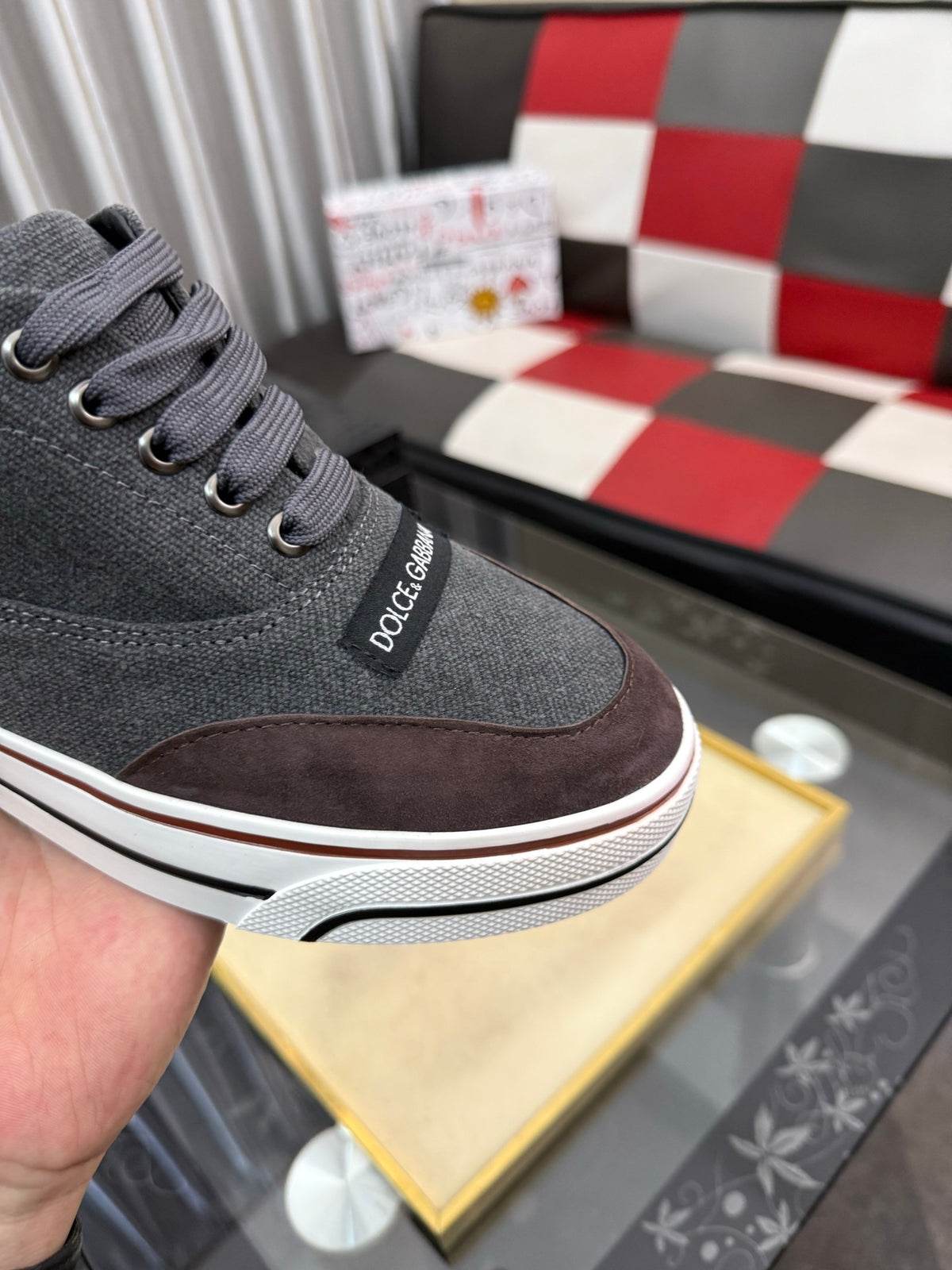 Dolce & Gabbana DG Silk Calfskin & Nubuck Casual Sneakers