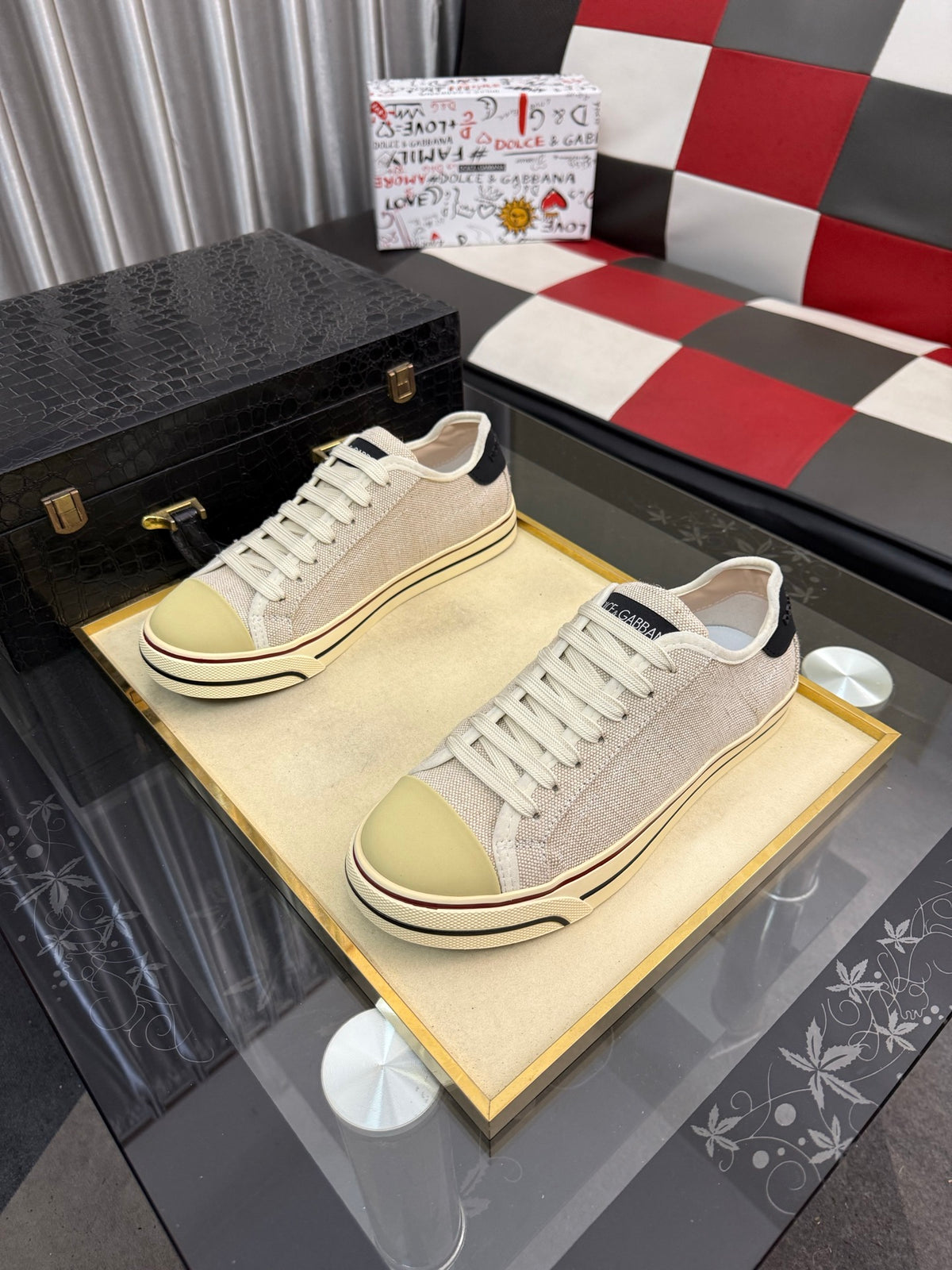 Dolce & Gabbana DG Silk Calfskin & Nubuck Casual Sneakers