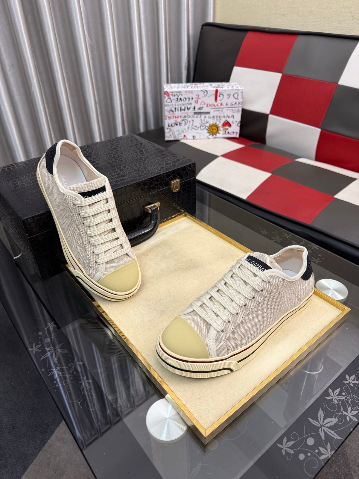 Dolce & Gabbana DG Silk Calfskin & Nubuck Casual Sneakers