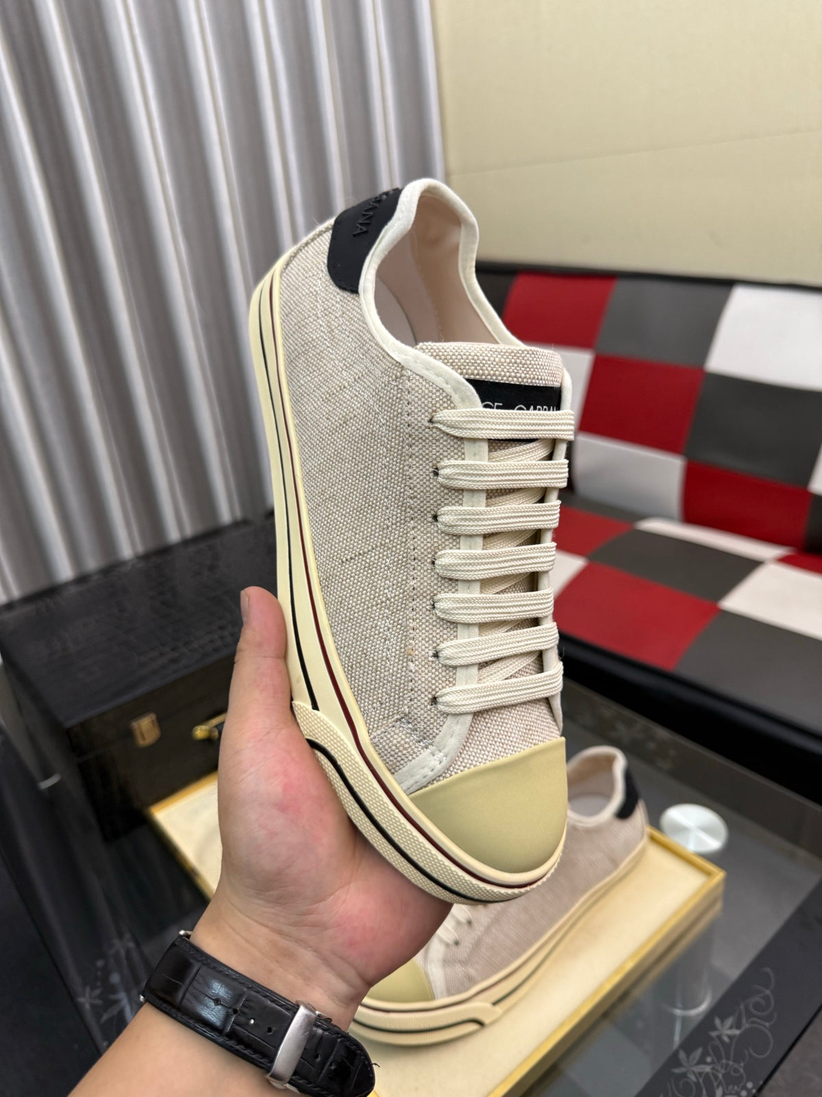 Dolce & Gabbana DG Silk Calfskin & Nubuck Casual Sneakers
