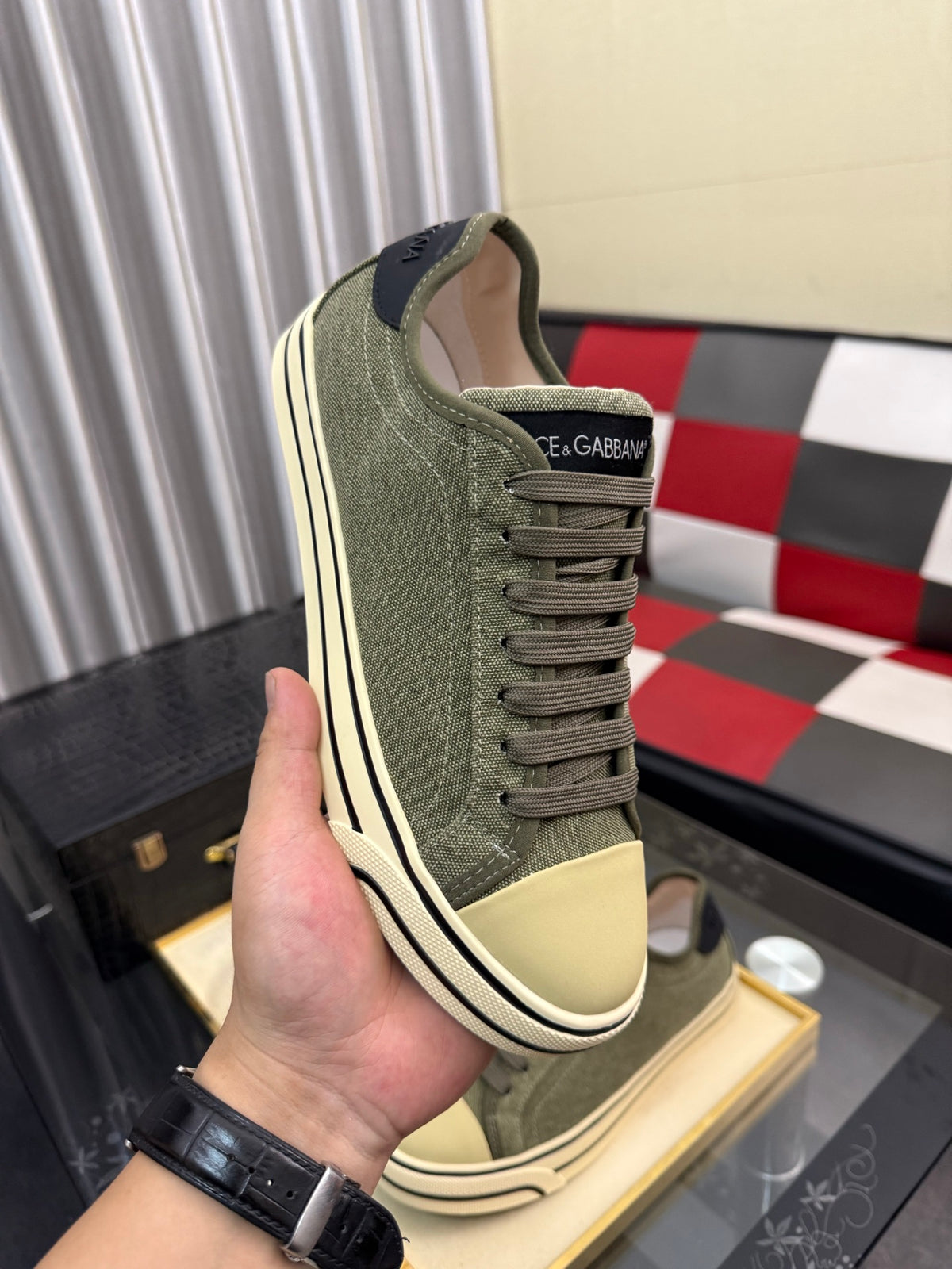 Dolce & Gabbana DG Silk Calfskin & Nubuck Casual Sneakers