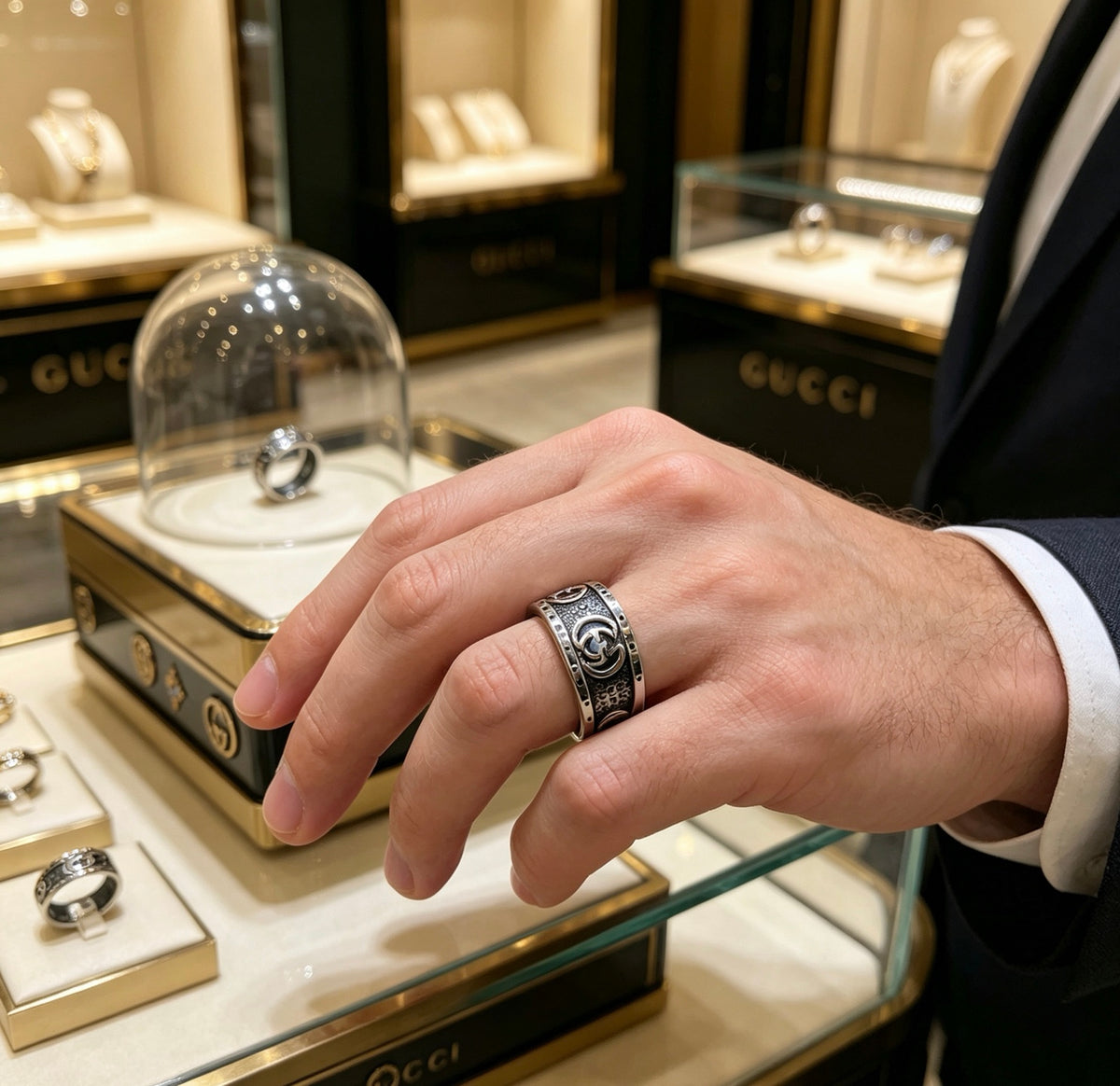 double g Ring for men - alternate angle view 6