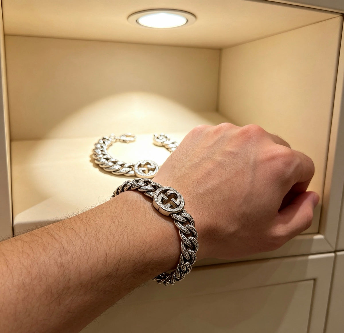 beige luxury Bracelet for men - alternate angle view 6