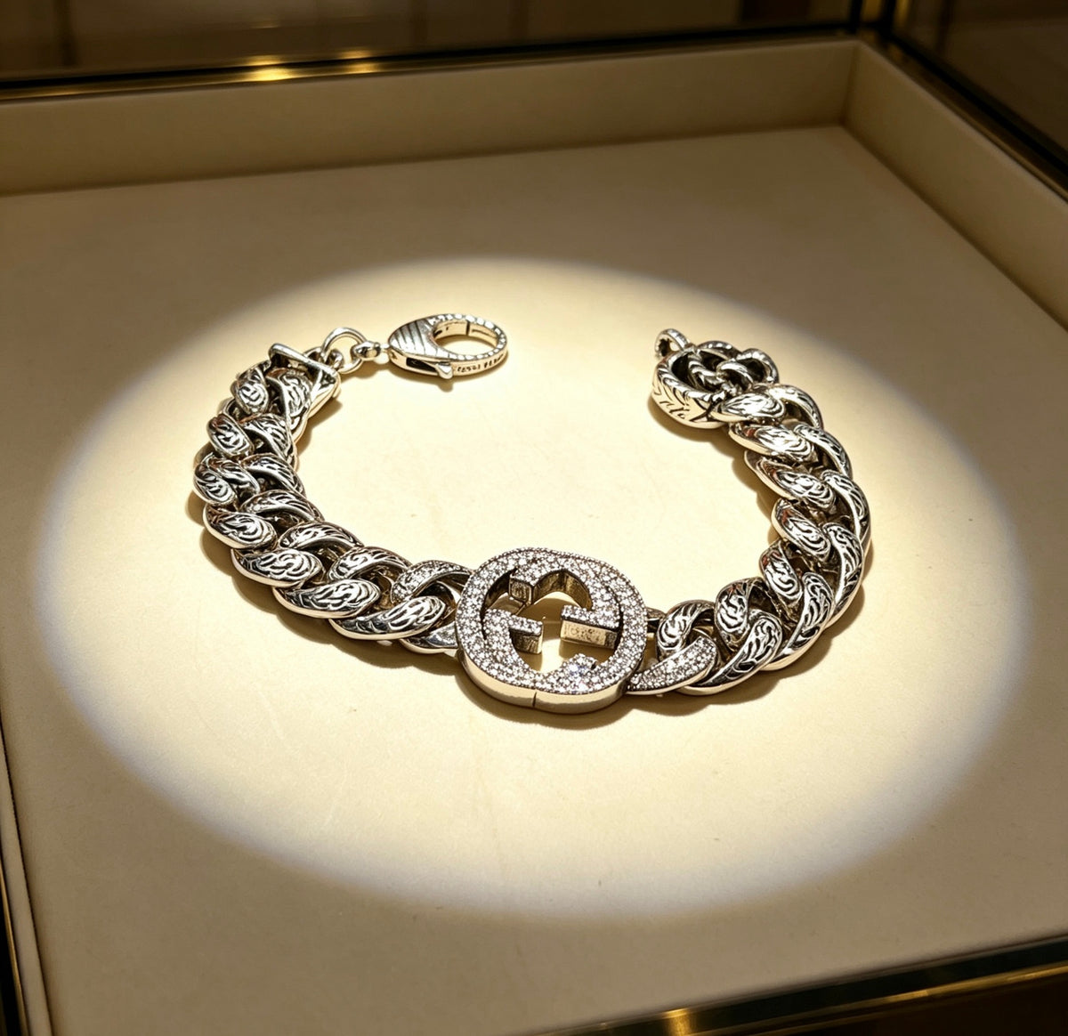 beige luxury Bracelet for men - product detail view