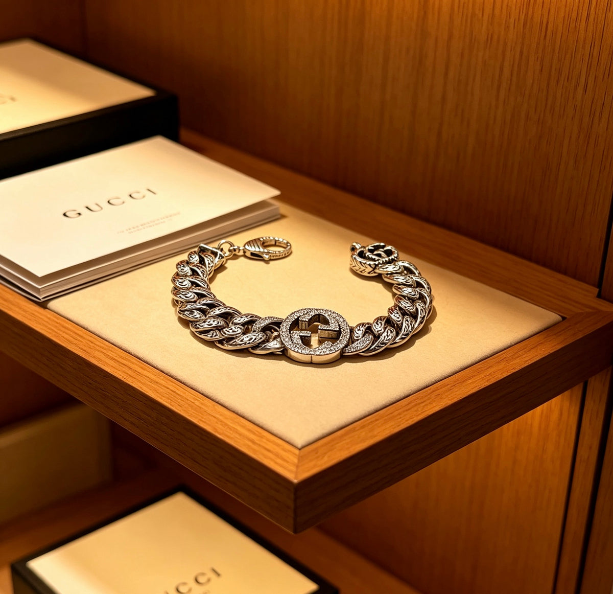 beige luxury Bracelet for men - alternate angle view 9