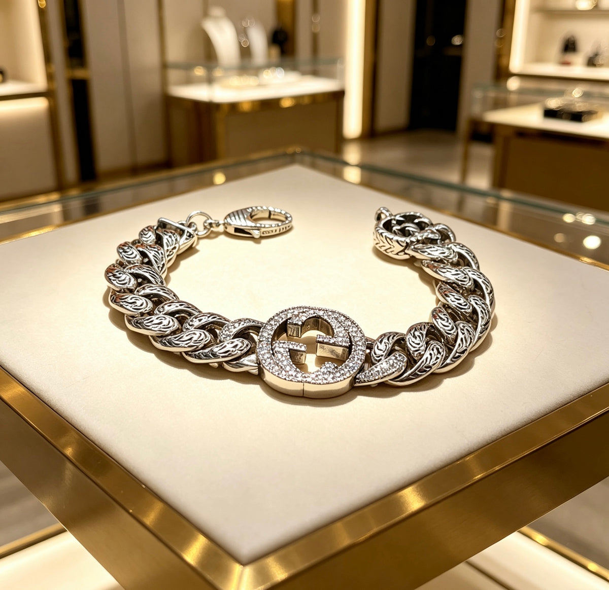 beige luxury Bracelet for men - alternate angle view 4