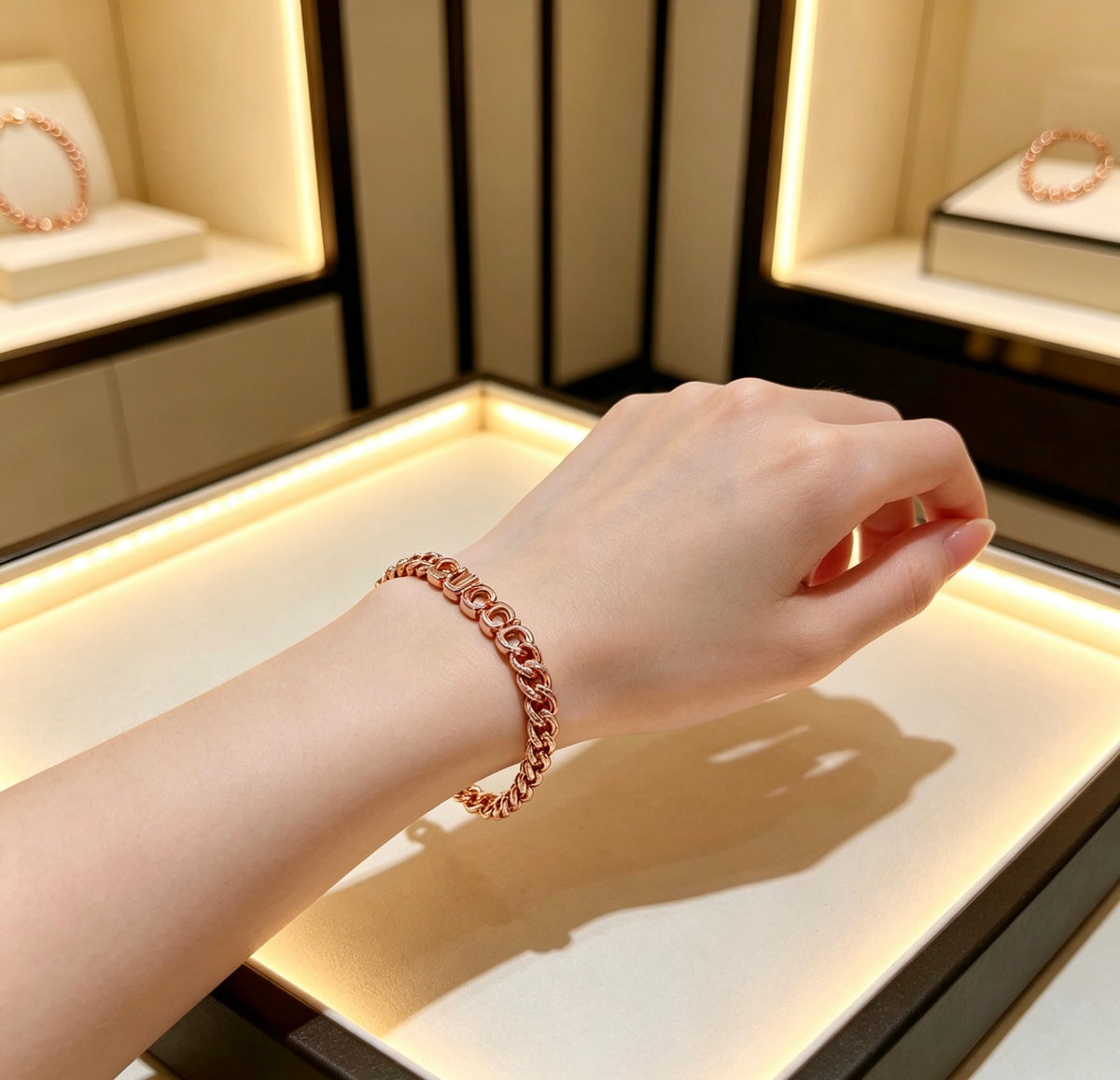 beige luxury Bracelet for men - alternate angle view 6