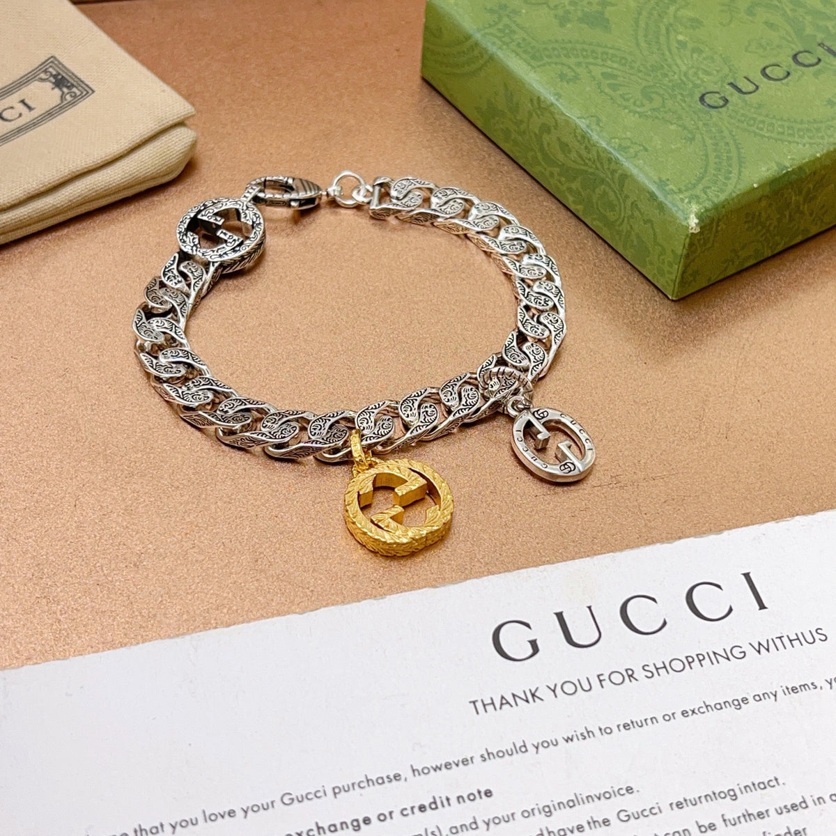 beige delicate Bracelet for men - alternate angle view 7