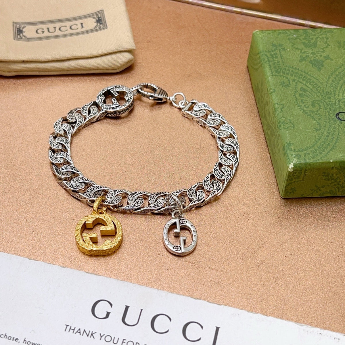 beige delicate Bracelet for men - alternate angle view 2