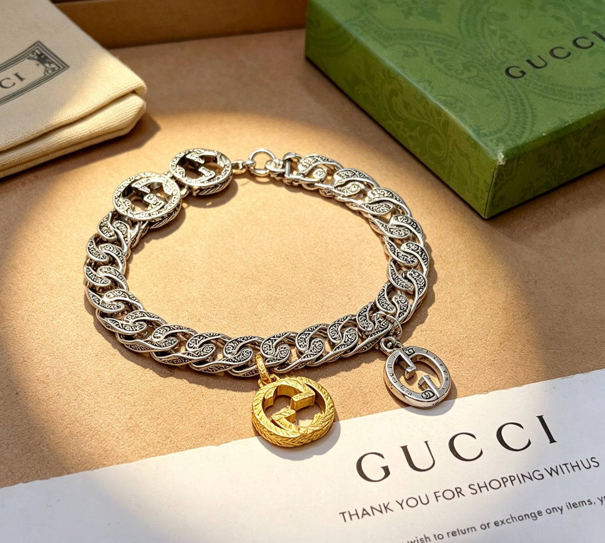 beige delicate Bracelet for men - alternate angle view 5