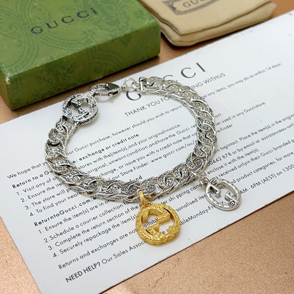 beige delicate Bracelet for men - alternate angle view 4