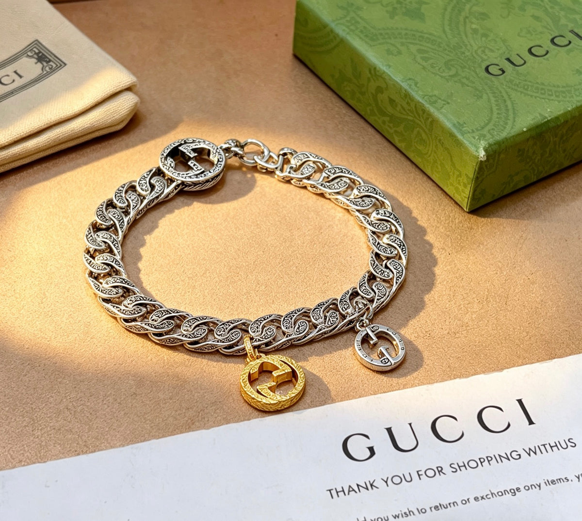 beige delicate Bracelet for men - alternate angle view 9