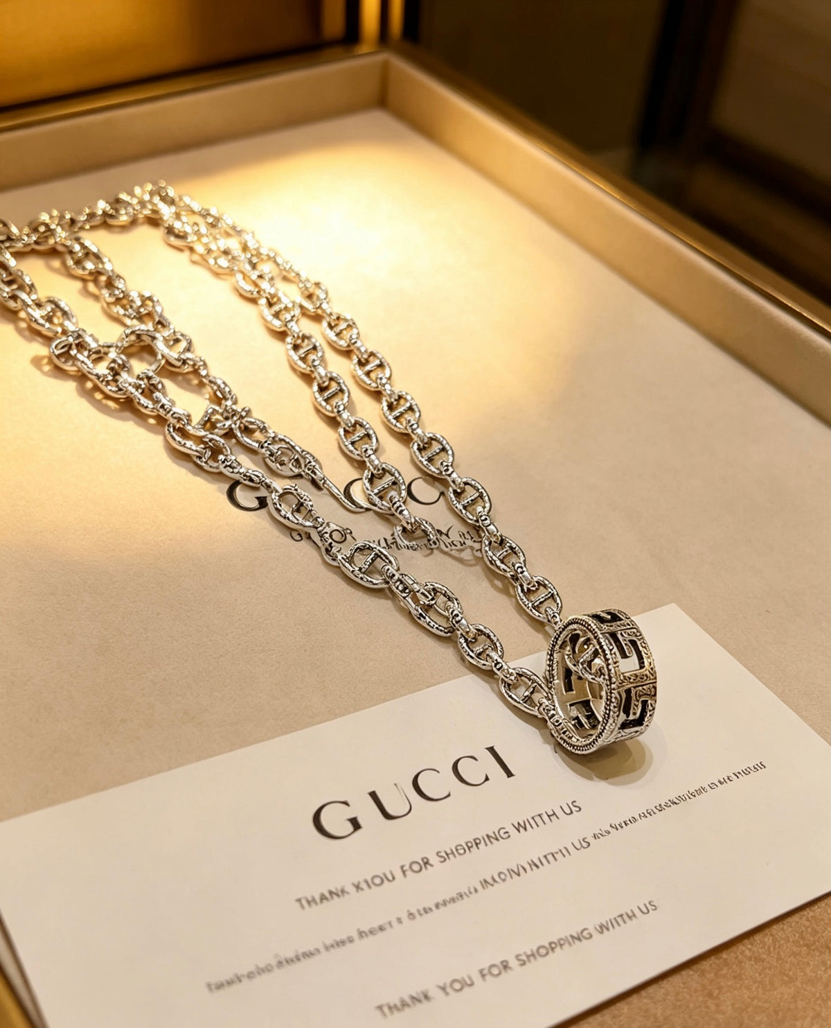 antique chain Necklace for women - alternate angle view 2
