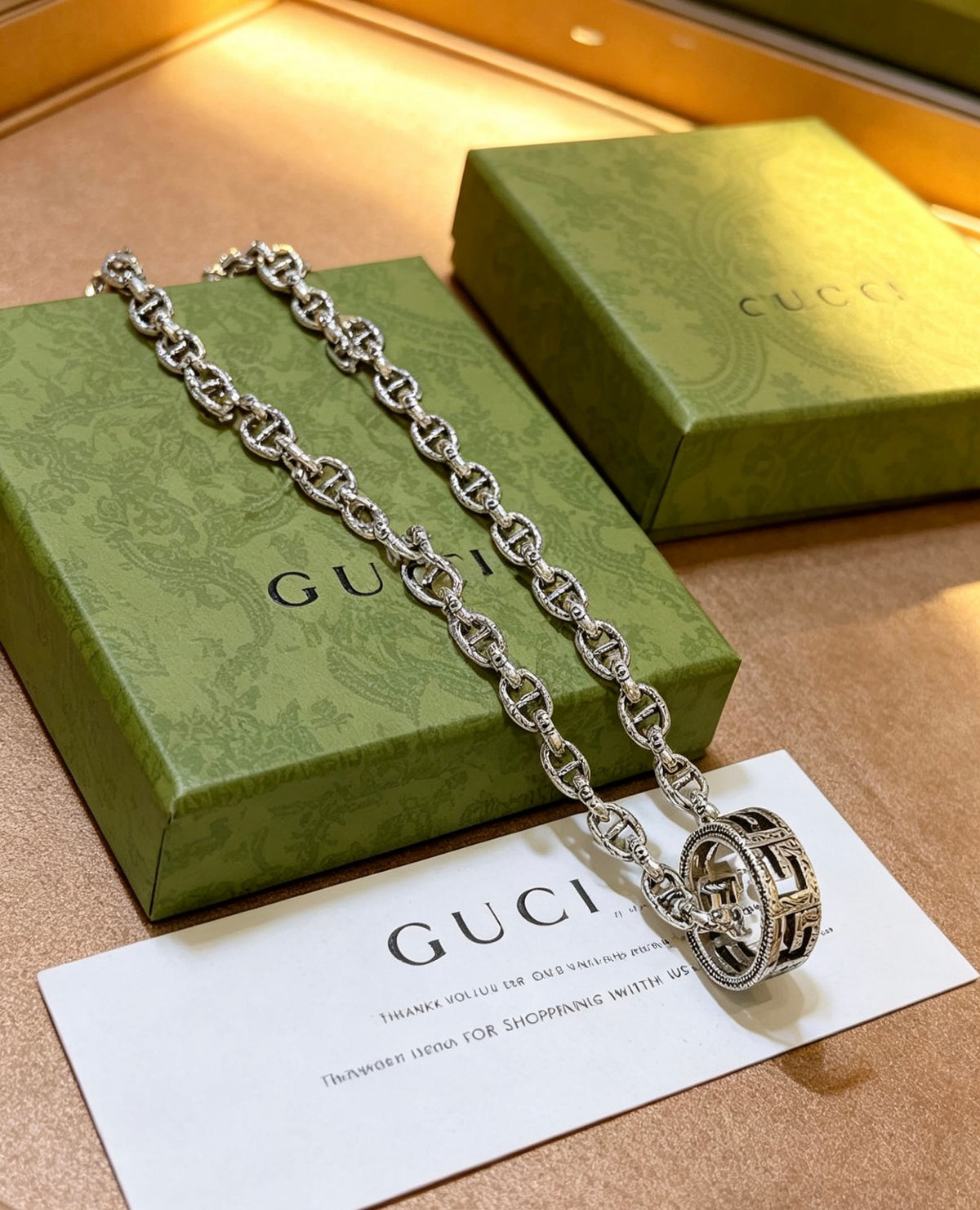 antique chain Necklace for women - alternate angle view 4