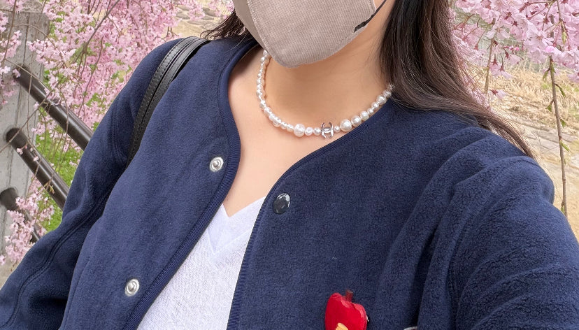 silver pearl Necklace for women - alternate angle view 8