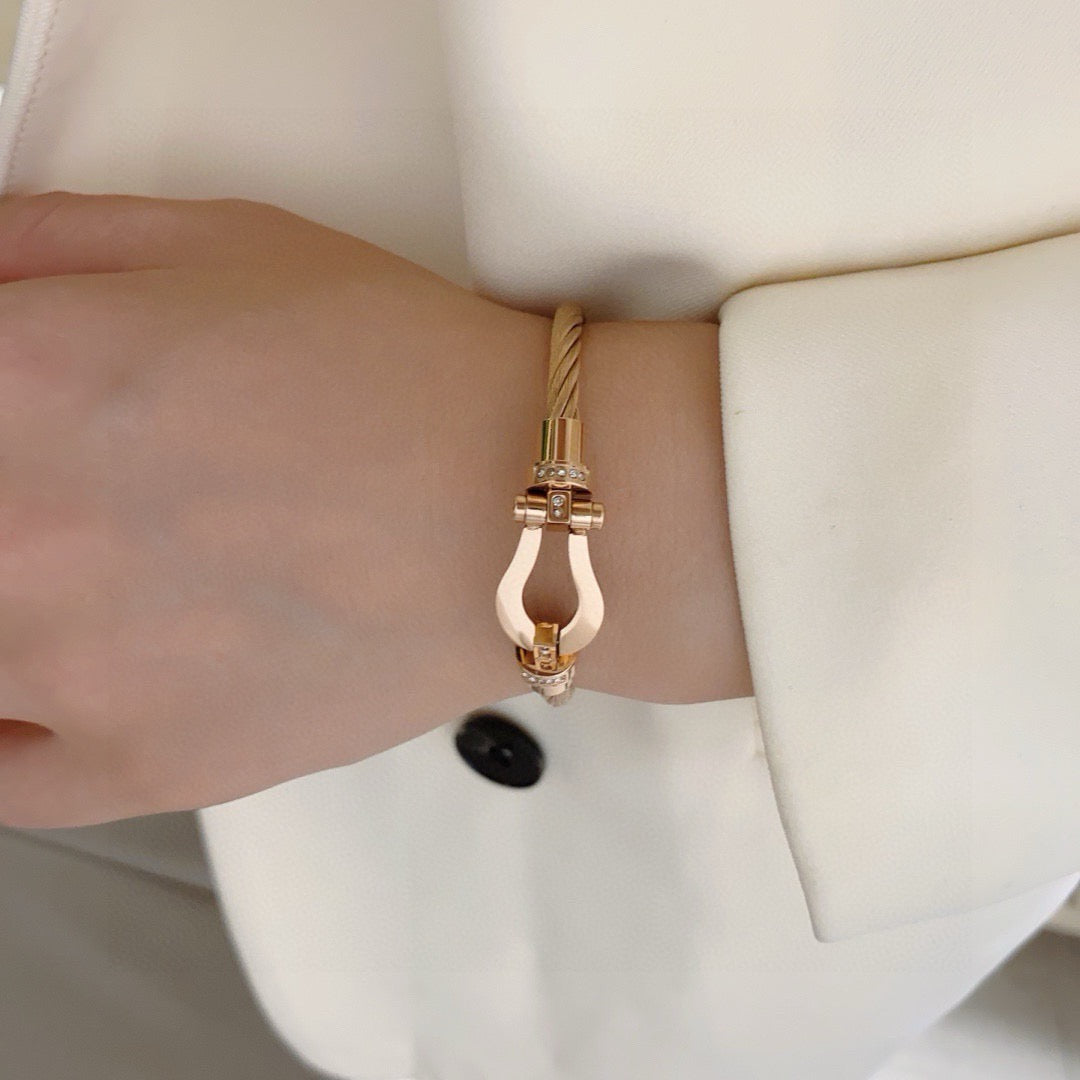 crystal crystal inlaid Bangle for women - alternate angle view 3