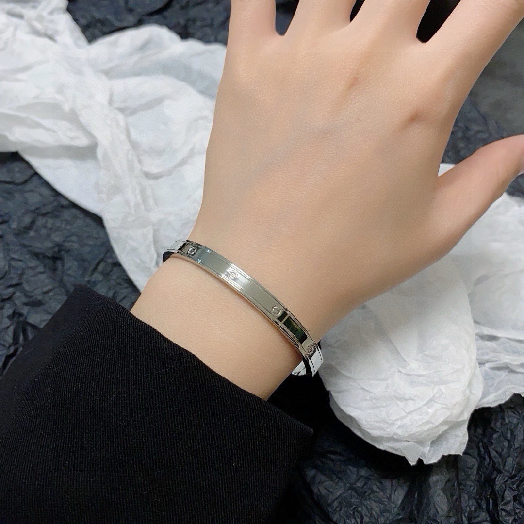 white delicate Bangle for women - alternate angle view 2