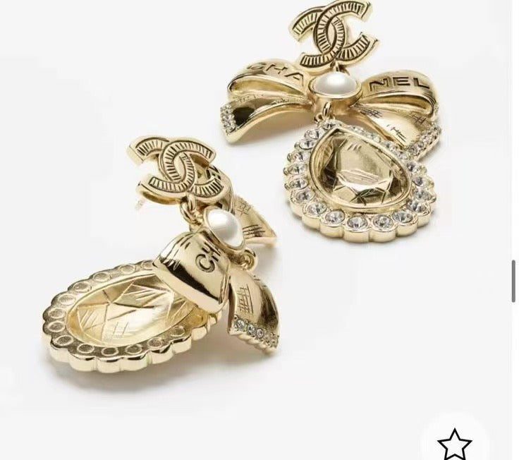 gold butterfly Stud Earrings for women - alternate angle view 2