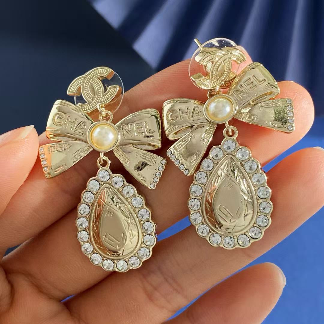 gold butterfly Stud Earrings for women - alternate angle view 4