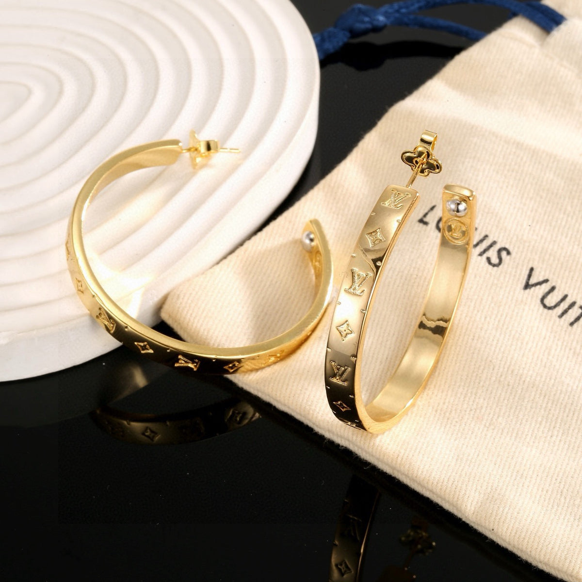 letter Drop Earrings for women - alternate angle view 5