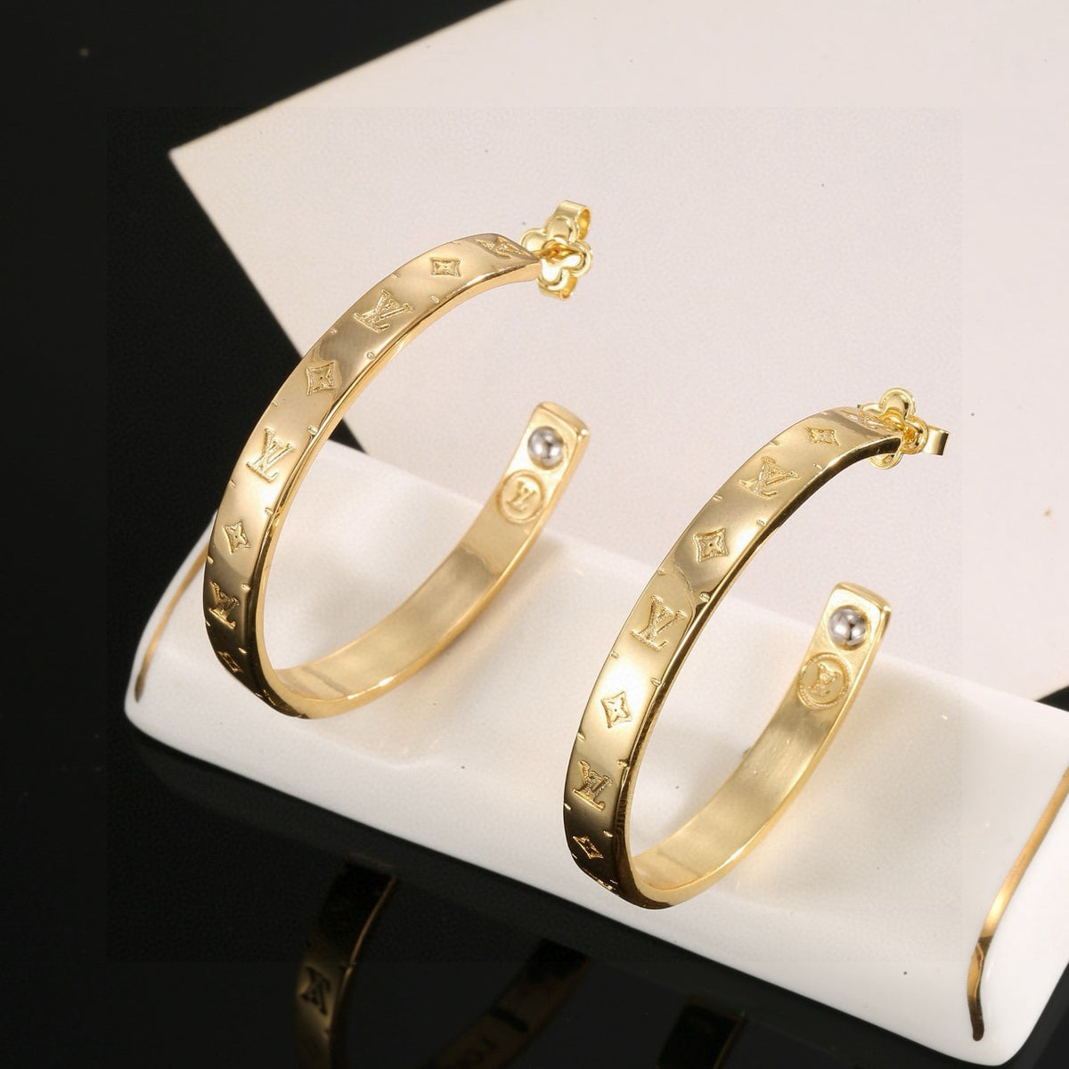 letter Drop Earrings for women - alternate angle view 4