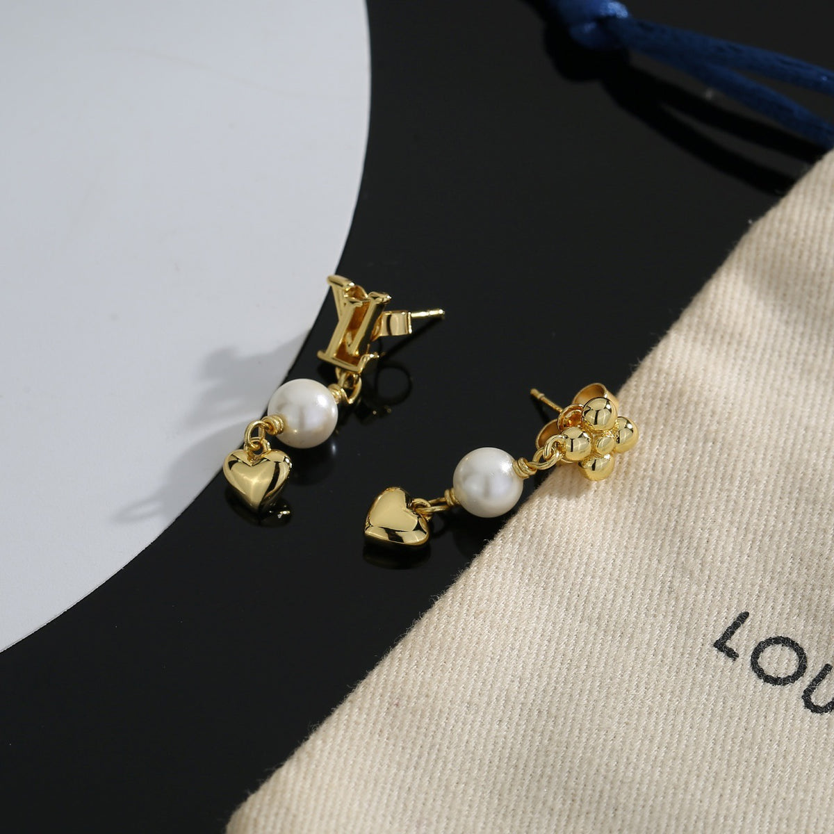 letter Stud Earrings for women - alternate angle view 6