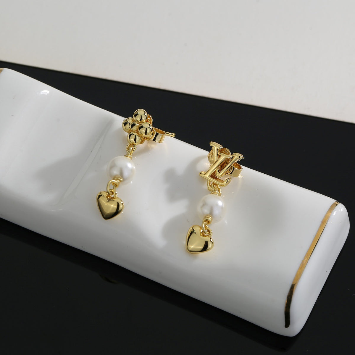 letter Stud Earrings for women - alternate angle view 7