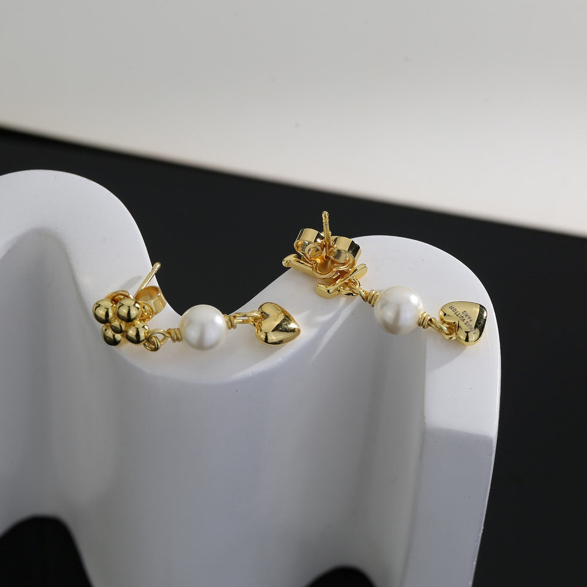 letter Stud Earrings for women - alternate angle view 5