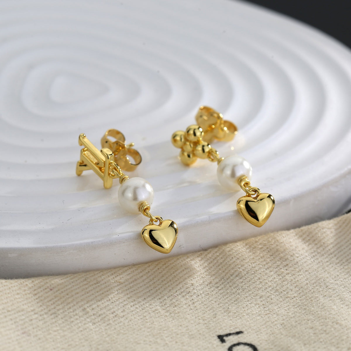 letter Stud Earrings for women - product detail view