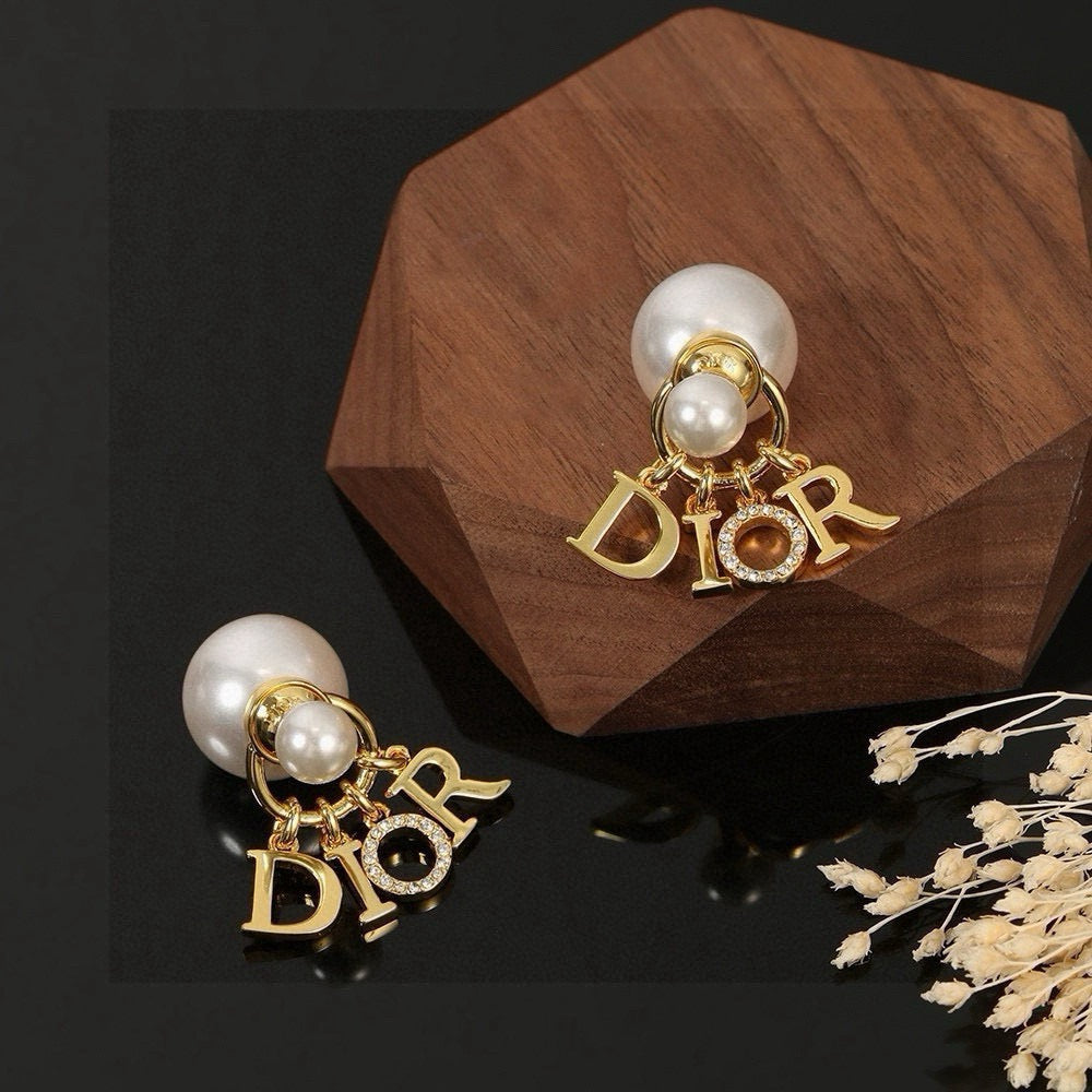 silver resin letter Drop Earrings for women - alternate angle view 7