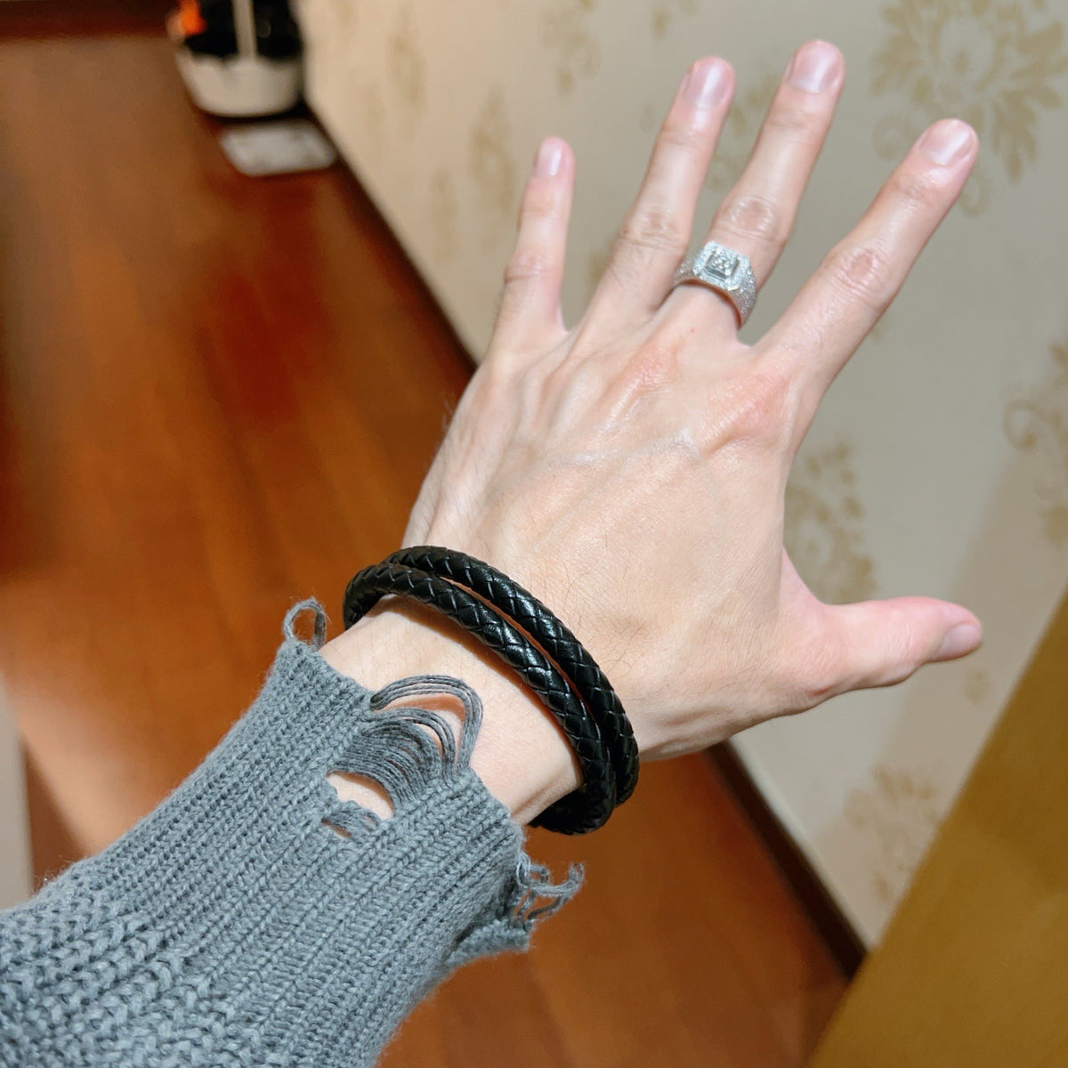 gold luxury Bracelet for men - alternate angle view 3