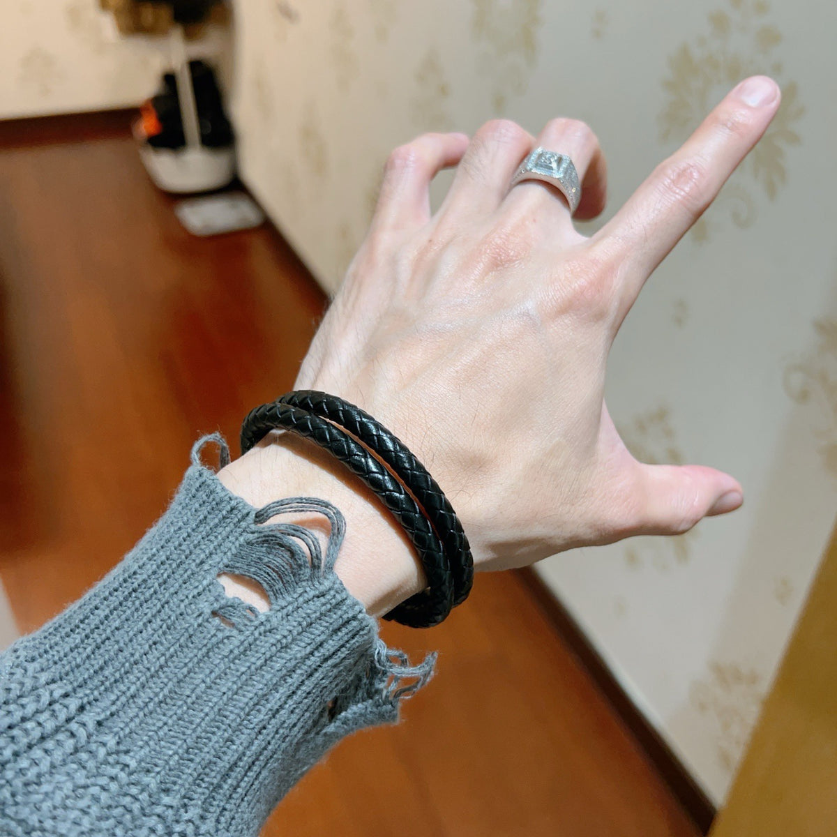 gold luxury Bracelet for men - alternate angle view 7