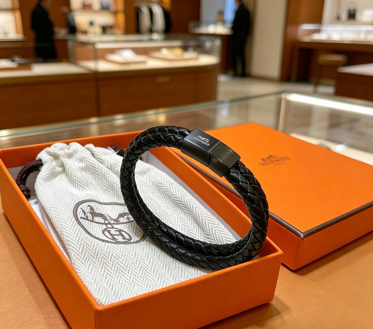 gold luxury Bracelet for men - product detail view