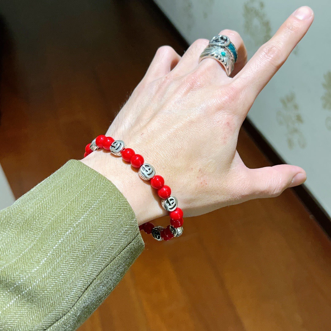 antique crystal Bracelet for men - alternate angle view 9