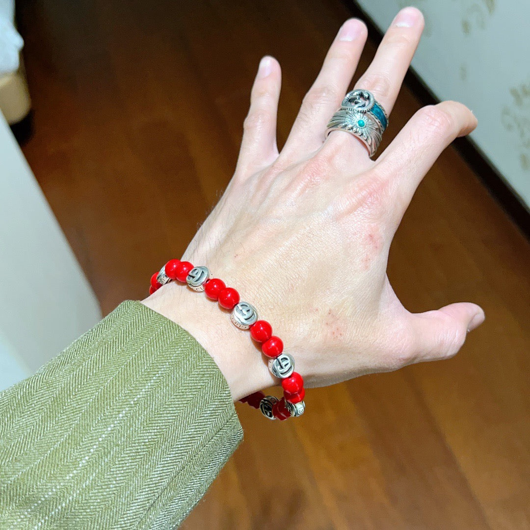 antique crystal Bracelet for men - alternate angle view 6