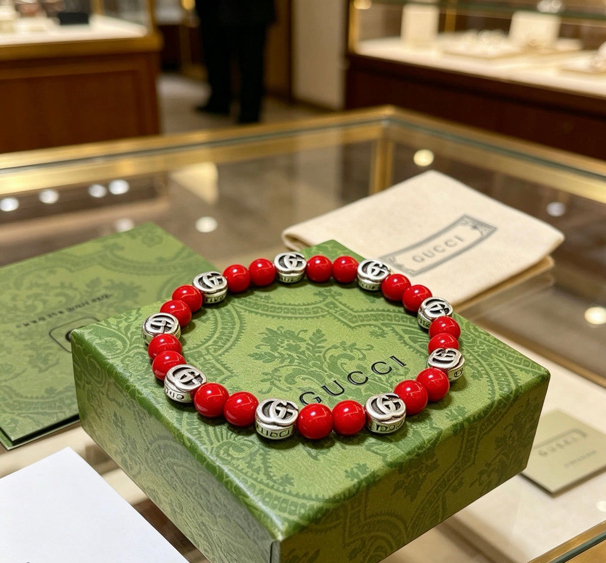 antique crystal Bracelet for men - product detail view