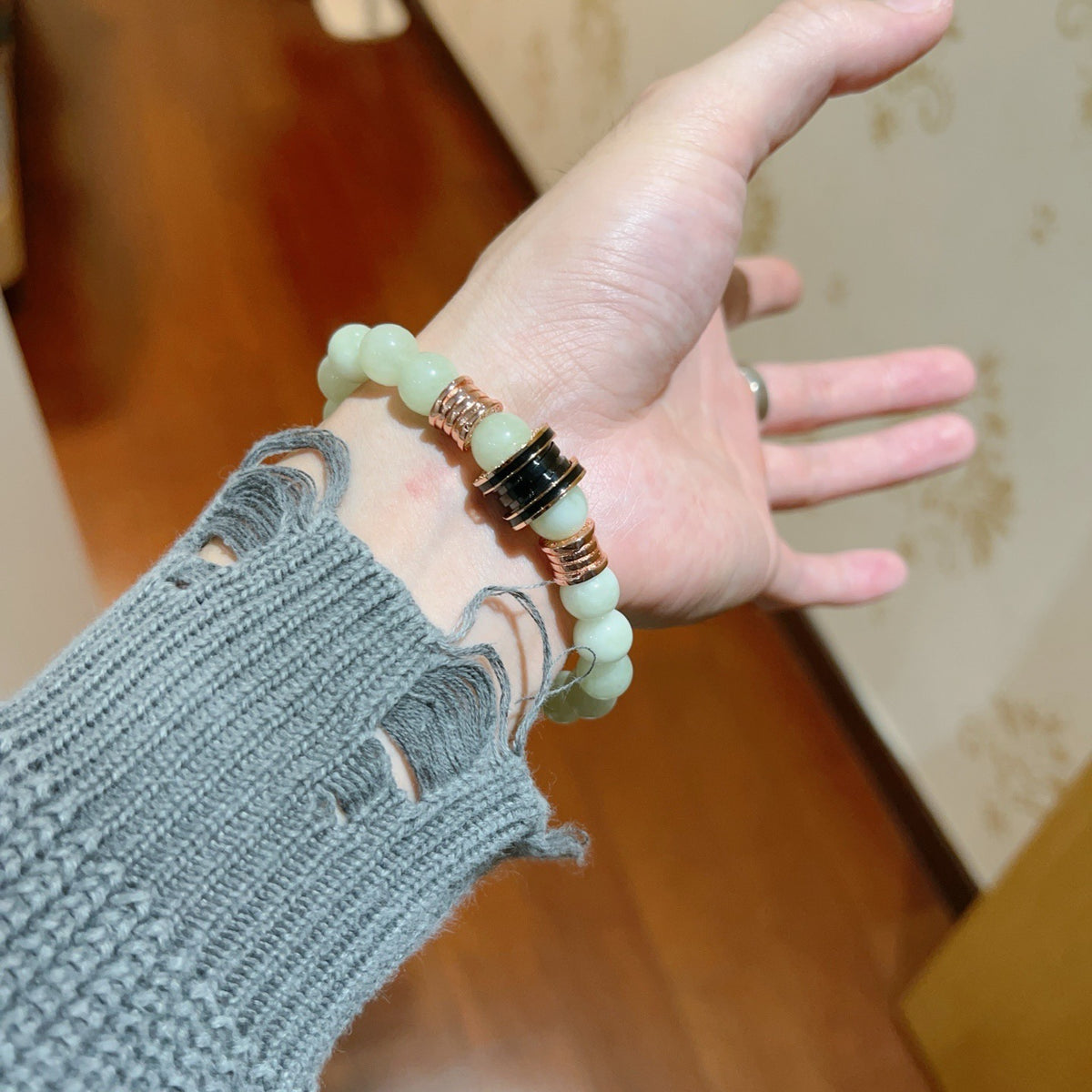 beige minimalist Ring for men - alternate angle view 4