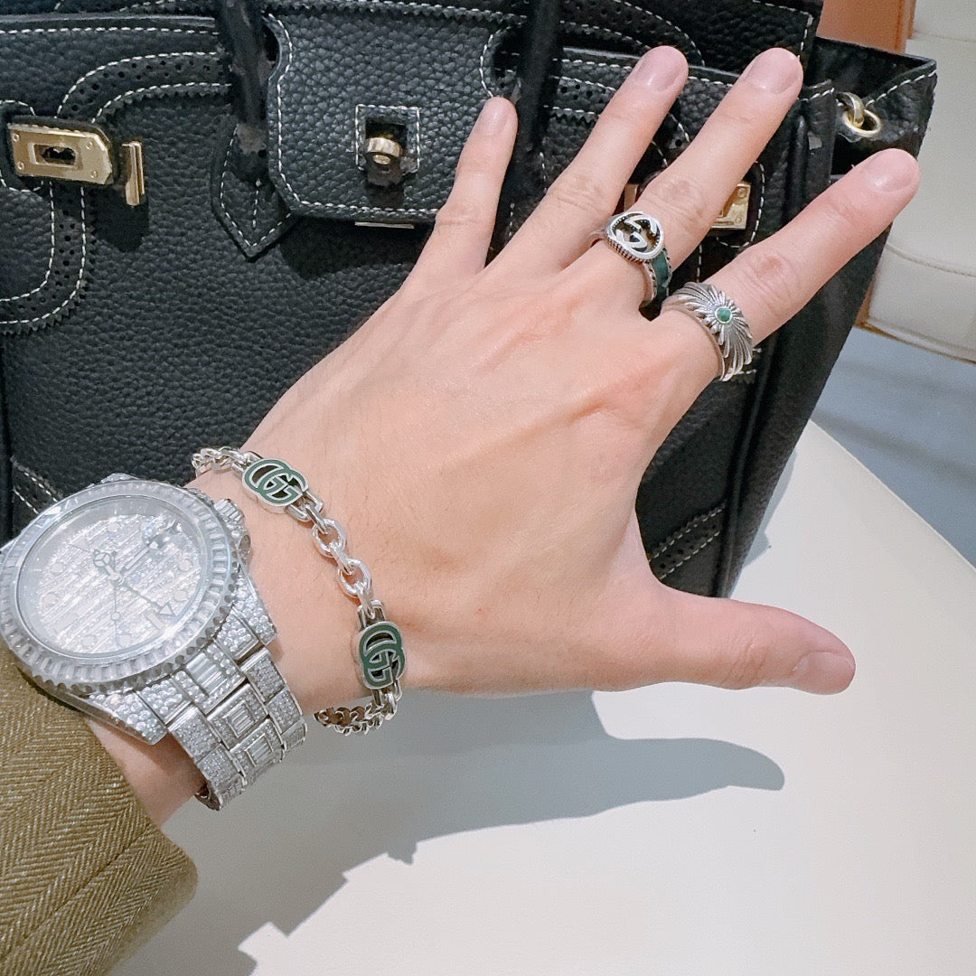beige luxury Bracelet for men - alternate angle view 3