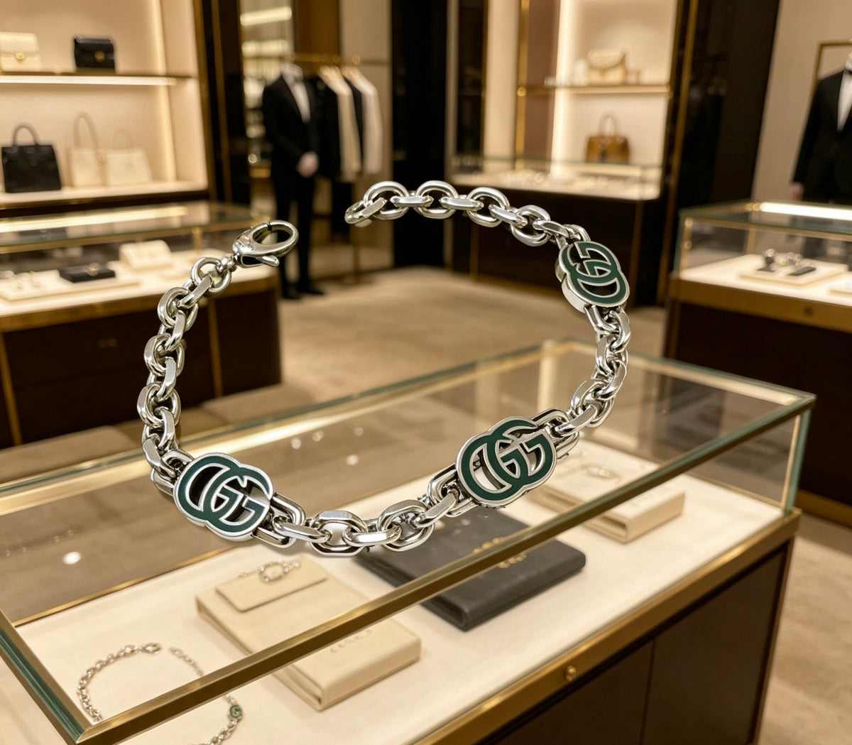 beige luxury Bracelet for men - alternate angle view 4