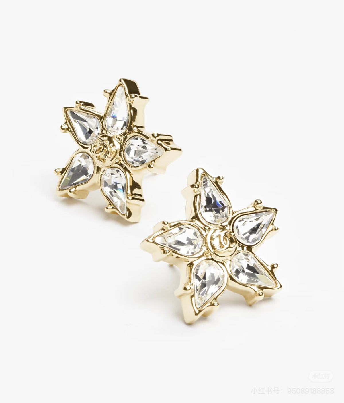 clear cubic zirconia crystal inlaid Stud Earrings for women - product detail view