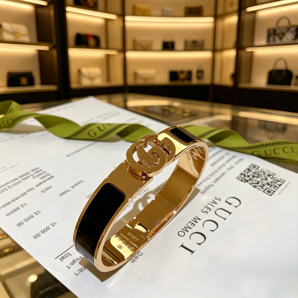 gold double g Bangle for women - alternate angle view 7