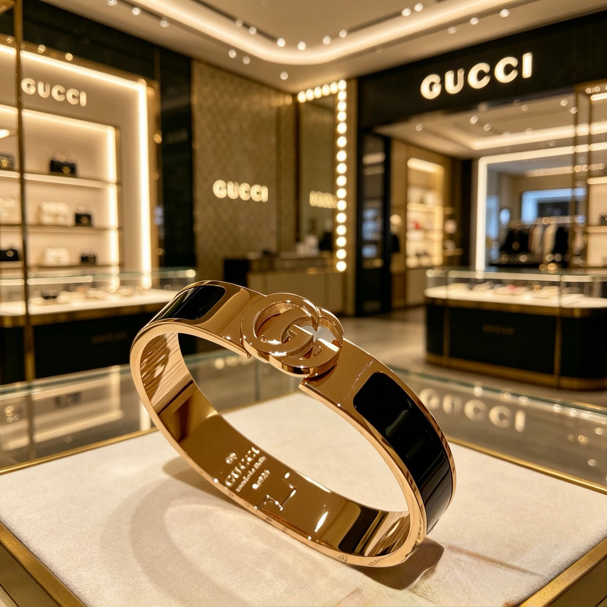 gold double g Bangle for women - alternate angle view 8