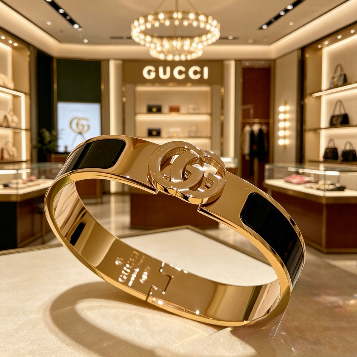 gold double g Bangle for women - alternate angle view 2