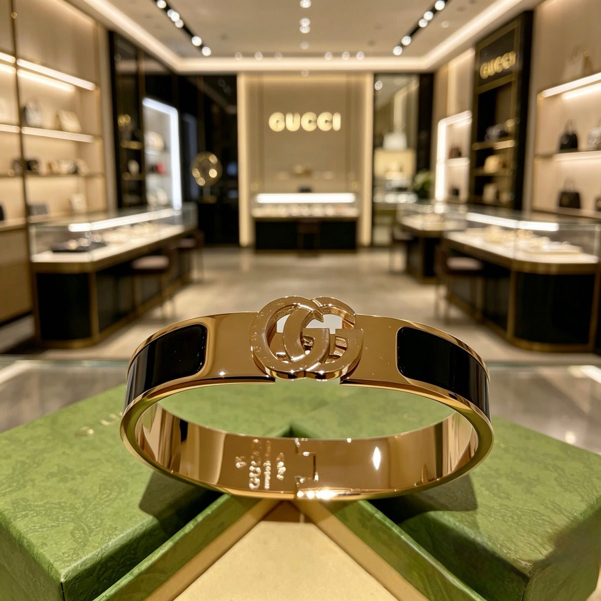 gold double g Bangle for women - alternate angle view 5