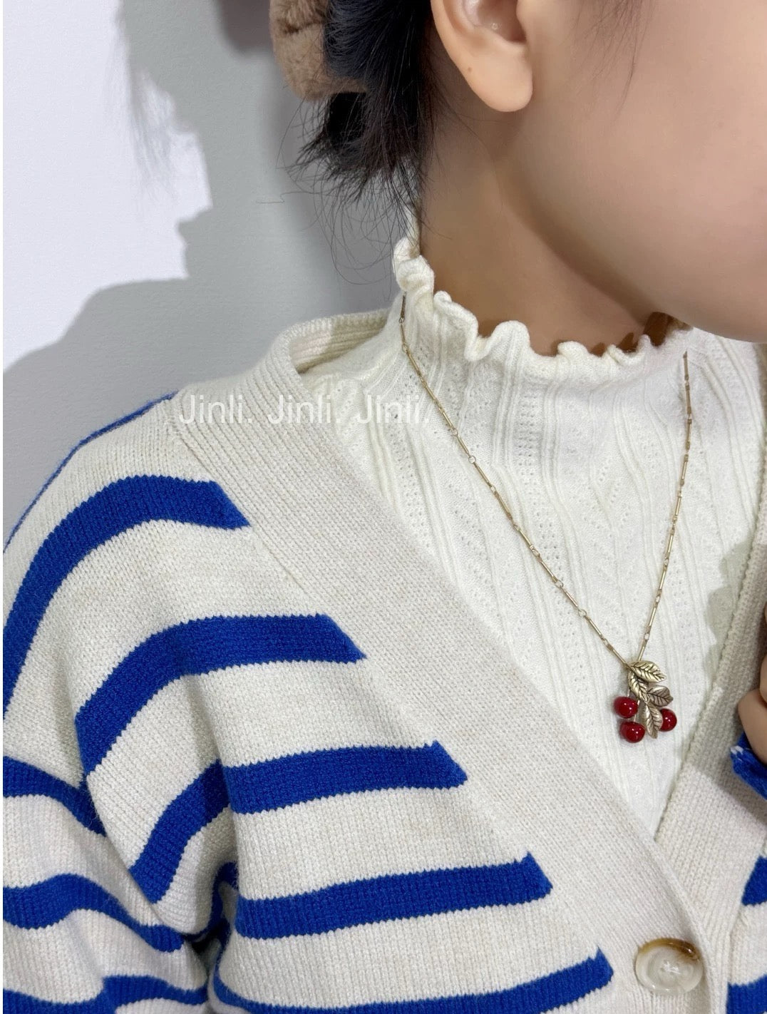 gold brass elegant Necklace for women - product detail view